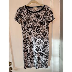 Michael Kors Black and White Floral Short Sleeve Dress
